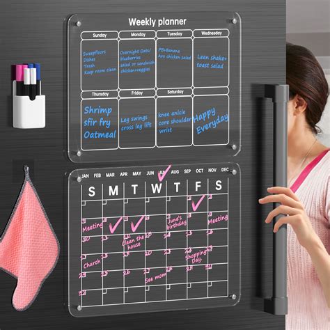 Pi Ces Calendrier Magnetique Frigo Transparent X Cm Tableau