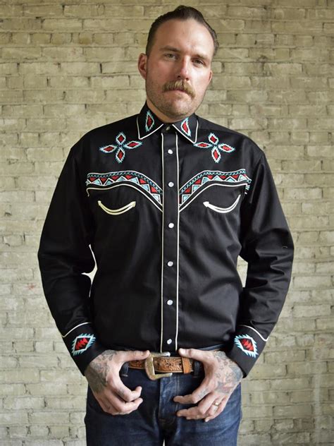 Rockmount MEN S Native Embroidered Western Snap Shirt