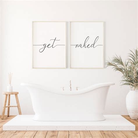 Get Naked Sign Get Naked Printable Bathroom Wall Decor Set Etsy Canada