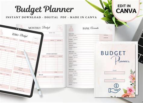 Printable Monthly Budget Planner Financial Journal And Tracker Budget