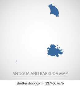 Antigua Barbuda Country Map Black Silhouette