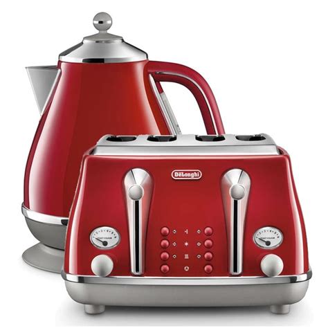 Delonghi Icona Capitals Kettle Toaster Tokyo Red Pack By Delonghi