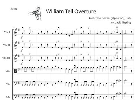 Teaching Elementary Orchestra William Tell Overture Arrangement