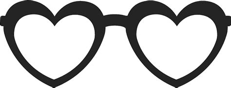 Heart Shaped Glasses Stamp Heart Shaped Glasses Clipart Black And