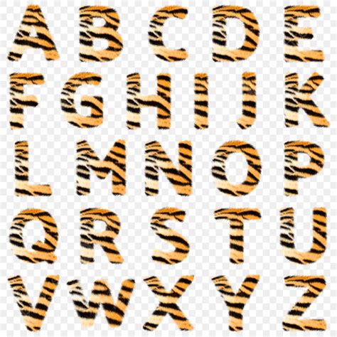 Tiger Fur Clipart PNG Images 3d Tiger Fur Effect Letter Set Png Fur