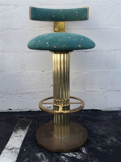 Pair Of Excalibur Brass Bar Stools By Design For Leisure At Stdibs