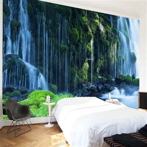 Beibehang 3d Wall Murals Wallpaper Waterfall Landscape Mural Natural