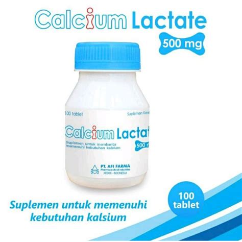 Jual Calcium Lactate 500mg AFI Perbotol Isi 100tab Shopee Indonesia