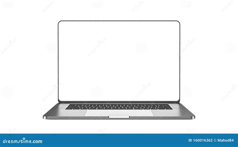 Laptop Template Isolated On White Mockup Stock Illustration