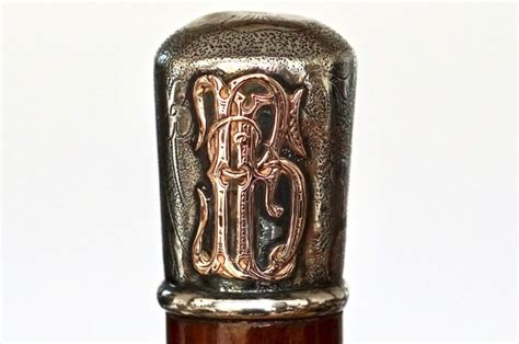 A Historical Piece On Silver And Gold Cane Belonging To The Cuban