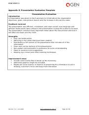 Appendix E Presentation Evaluation Template Docx Bsbcmm Appendix