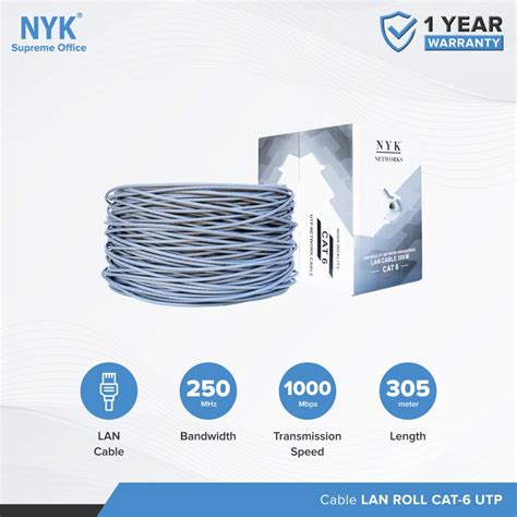 Lan Cable Utp Cat Nyk Box Roll Dus Meters Cat Shopee Singapore