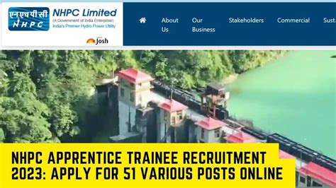 Nhpc Apprentice Trainee Recruitment 2023 Apply For 51 Various Posts Online