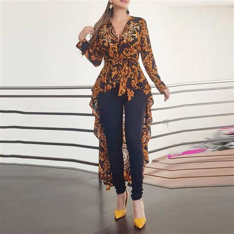 S Xxl Plus Size Women Bohemian Printed Long Sleeve Shirt Women Autumn