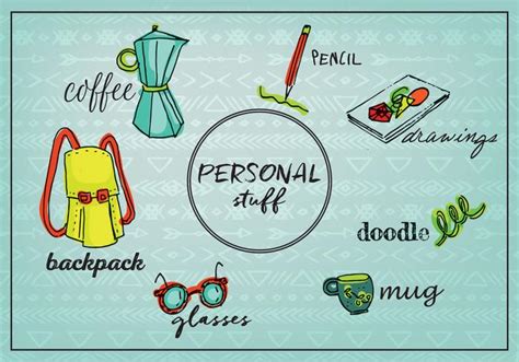 Free Personal Stuff Objects Background 106247 Vector Art At Vecteezy