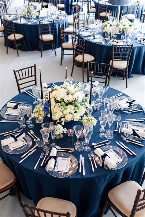 Stunning Tables At This Crystal And Blue Themed Wedding Blue Themed Wedding Blue Silver