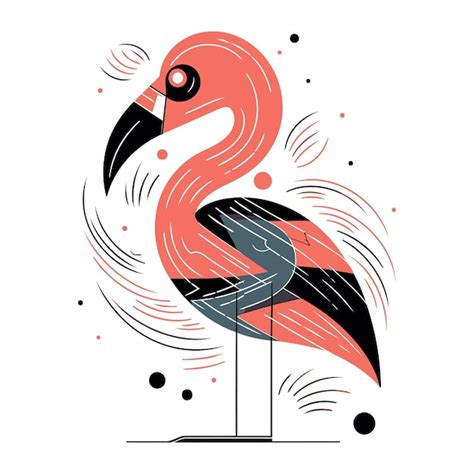 Ilustra O Vetorial De Aves Flamingos Desenhada M O Vetor Premium