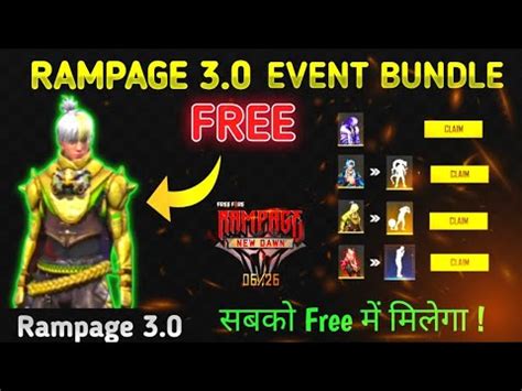 Rampage New Dawn Bundle Rampage Event Free Fire Rampage New