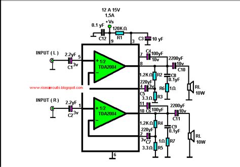 10 10 W Stereo Amplifier With Tda 2004 Super Circuit Diagram