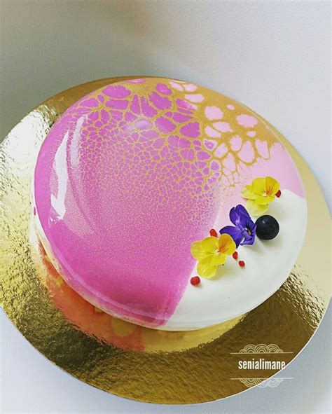 Entremet Clipse Fraise Gla Age Miroir Glacage Miroir Entremet