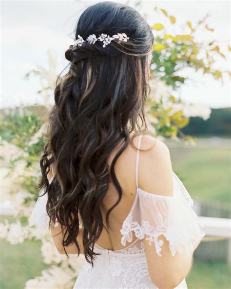 Half Up Half Down Wedding Hairstyles We Love Martha Stewart Weddings