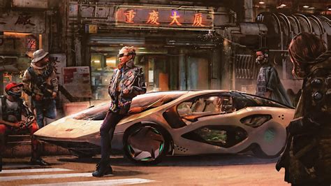 4k Futuristic City Fantasy Art Cyber Car Closeup Vehicle Eddie