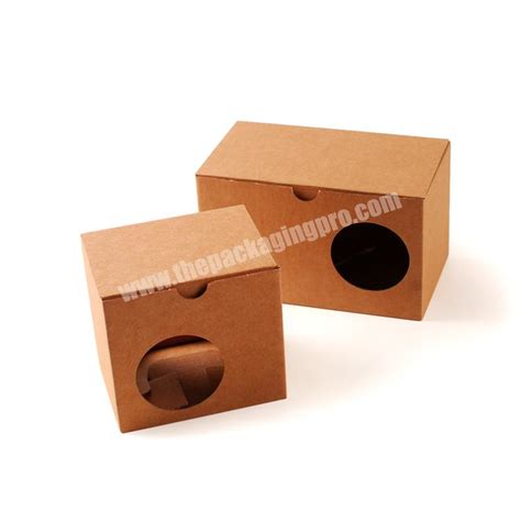 Custom Cardboard Coffee Packaging Die Cut 15 Oz Mug Box With Window