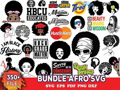 350 Bundle Afro Svg Trending Svg Afro Girl Svg Instant Download