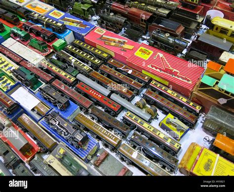 A selection of rare and collectable Hornby Dublo trains and accessories for sale at a Vintage ...