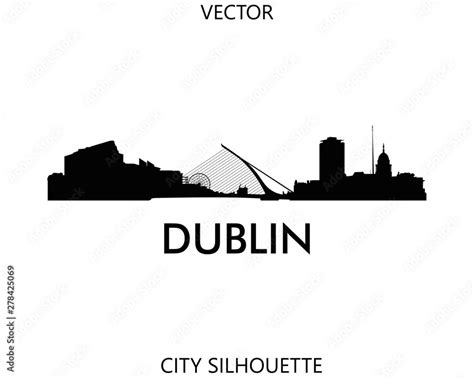 Dublin skyline silhouette vector of famous places Stock Vector | Adobe Stock