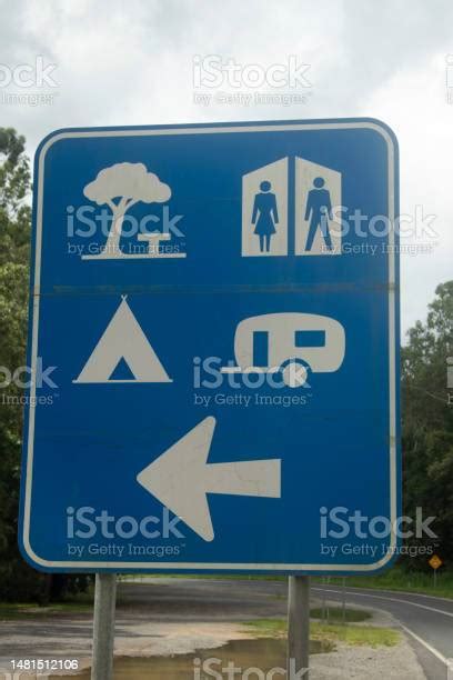 Rest Area Sign On Side Of Road Stock Photo Download Image Now