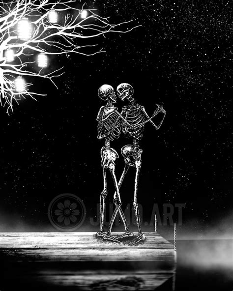 Last Dance Art Print 8x10 Skeletons Dancing Etsy