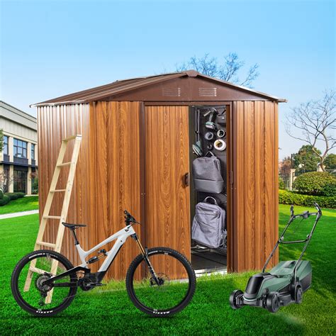 Ft X Ft Metal Storage Shed For Backyard Lawn Large Garden Shed