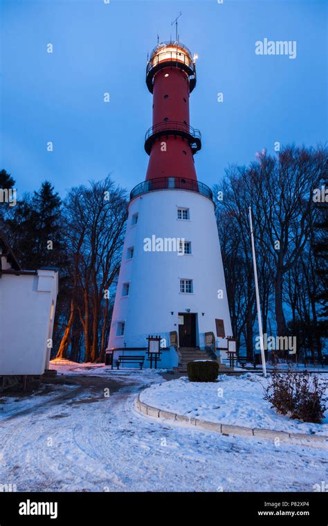 Lighthouse In Rozewie At Sunset Gdansk Pomorskie Poland Stock Photo