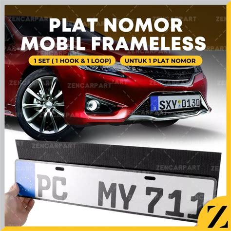 Set Dudukan Tatakan Plat Nomer Mobil Framless Plate Clean Look Murah