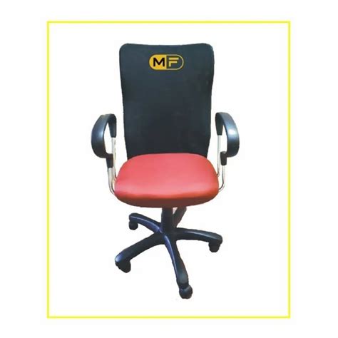 M F Mid Back Office Revolving Chair Black Red And White At Rs In