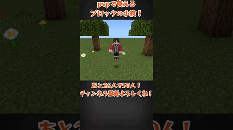 【minecraft】pvpで使えるブロックを使った小技！minecraft バズれ Pvp 小技 Shorts マイクラ