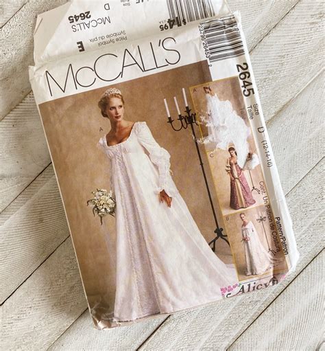 Historical Bridal Gowns Costume Sewing Pattern Mccalls 2645 Etsy