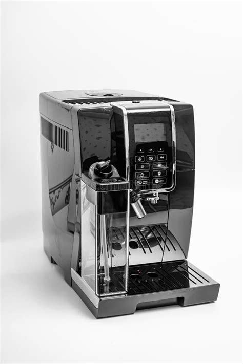 Black Coffee Machine A Device For Making Delicious Coffee Stock Photo