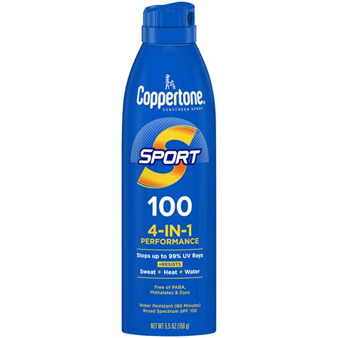 Coppertone Sport Sunscreen Spray, SPF 100 Spray Sunscreen, 5.5 Oz - Walmart.com