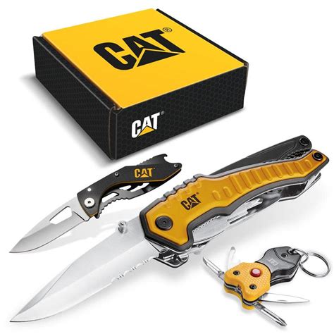 Cat 3 Piece 9 In 1 Multi Tool Knife And Multi Tool Key Chain T Box