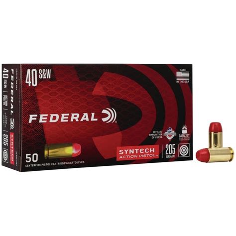 Federal Syntech Action Pistol 40 Sandw Ammo 205gr Tsj 50 Rounds