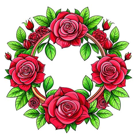 Cuadro Redondo De Rosas Rojas Realistas Ilustraci N Vectorial Vector