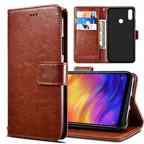 Coque de téléphone Xiaomi Redmi 7 étui à rabat en cuir PU étui de