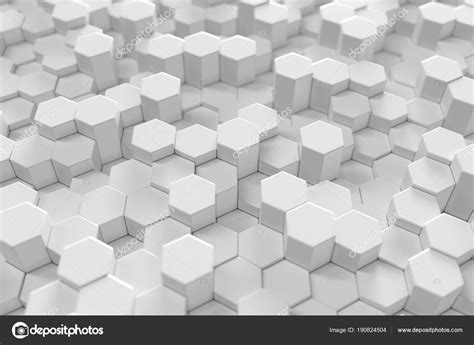 Fondo Abstracto Hexagonal Geométrico Blanco Renderizado Fotografía De