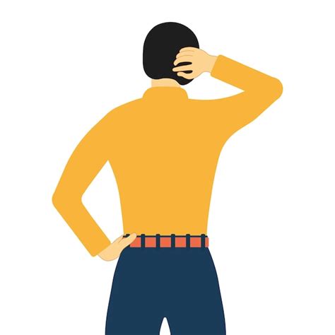 Premium Vector Puzzled Pensive Man Thinking Scratching His Head With