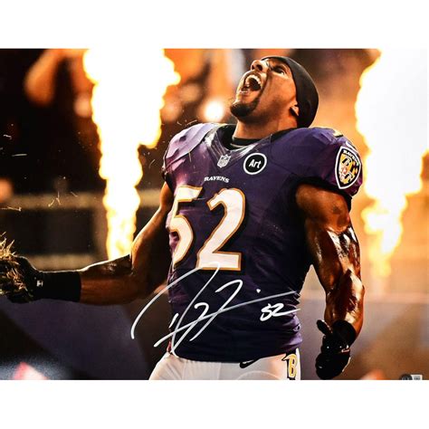 Ray Lewis Signed Ravens X Photo Beckett Pristine Auction