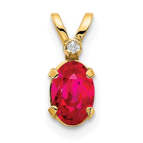 14k Diamond & Ruby Birthstone Pendant and similar items