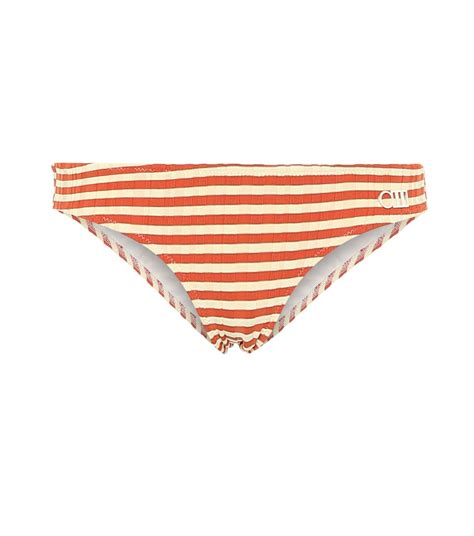 The Elle Striped Bikini Bottoms Solid Striped Mytheresa