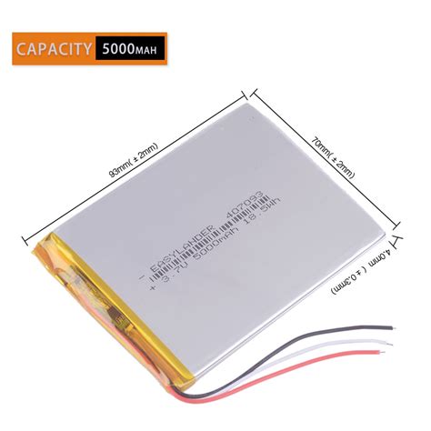 3wires 407093 3 7V 5000mAh Tablet Battery For Chil Vicedeal